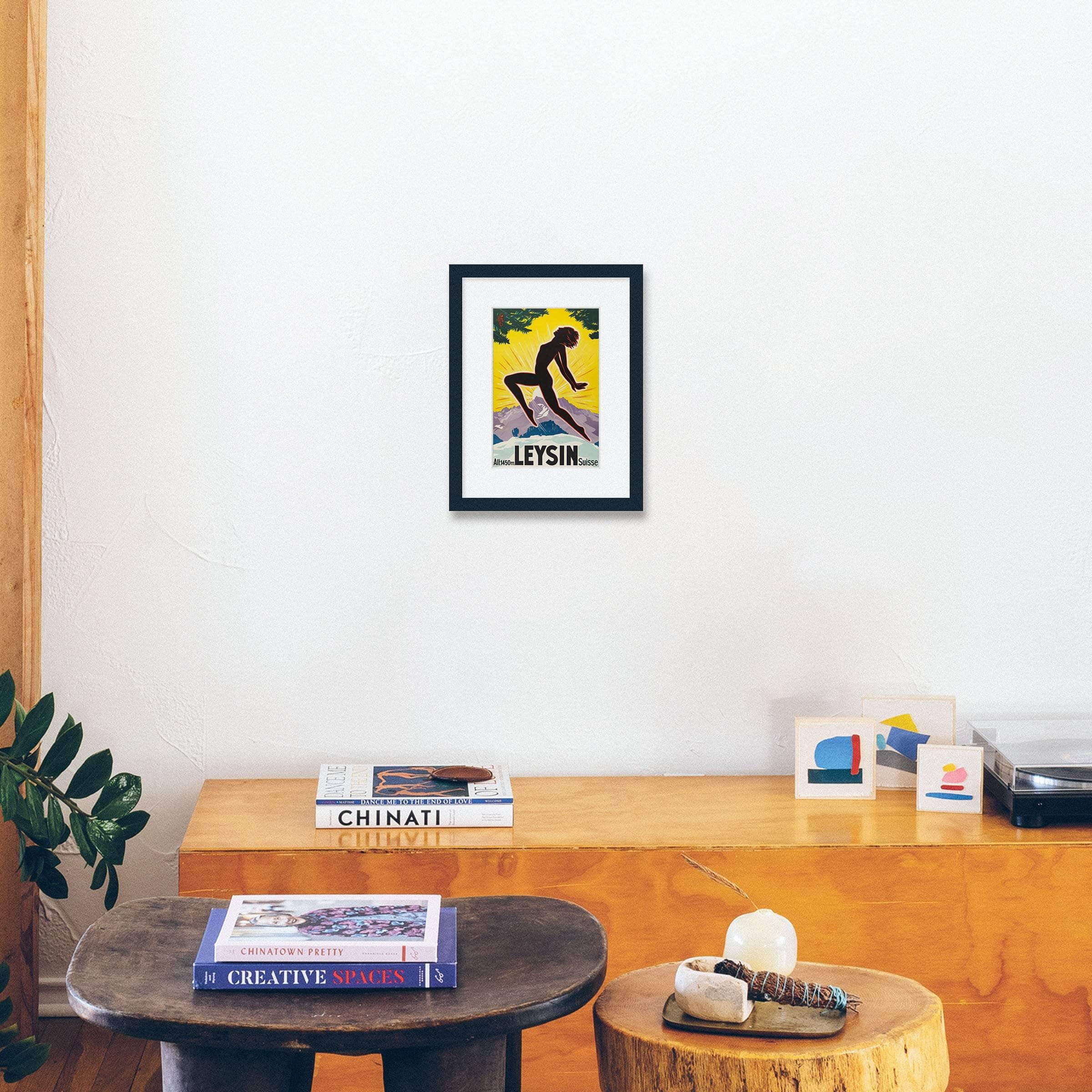 Poster Vintage Leysin Suisse 40x60 Cm - Impression Toile Décor Murale Pour Salon, Bureau, Chambre
